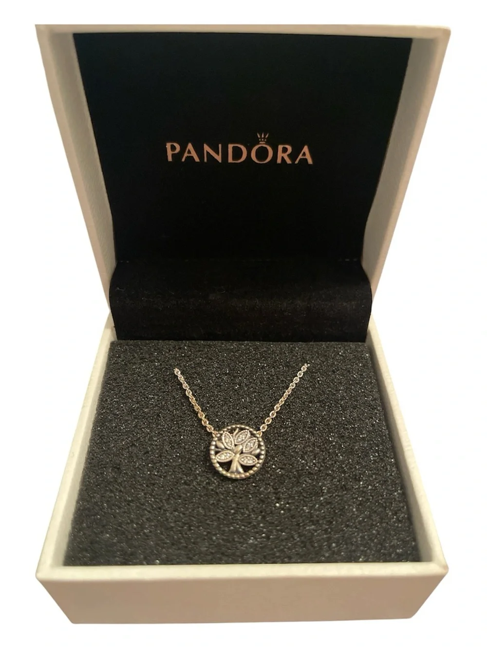 NWT PANDORA Family Tree of Life Pendant Chain Necklace Color Silver